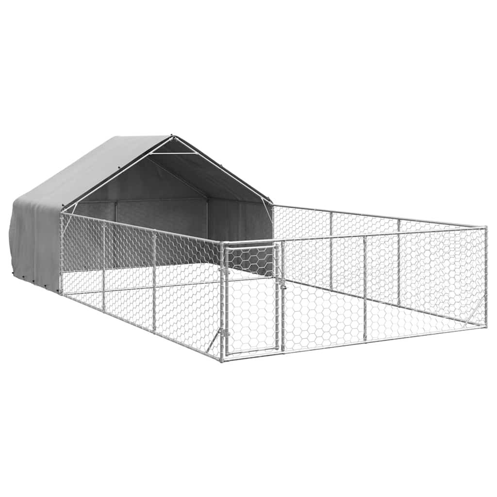 Outdoor-Hundezwinger Mit Auslauf 7X3X1,9 M Verzinkter Stahl