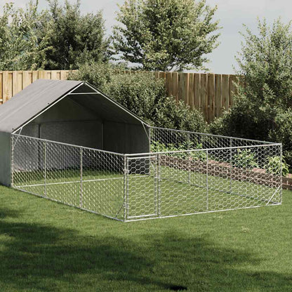 Outdoor-Hundezwinger Mit Auslauf 7X3X1,9 M Verzinkter Stahl