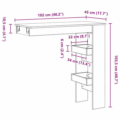 Wand Bar Tisch 102 X 45 X 103,5 Cm