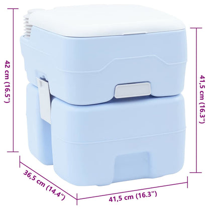 Camping-Toilette Helles Blau Und Weiß 41,5 X 36,5 X 42 Cm