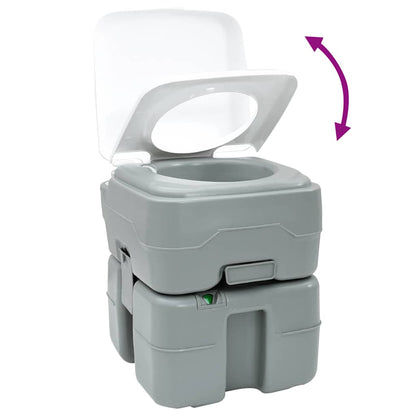Camping Toiletten-Set 2 Pcs Grau 50,5 X 33 X 103 Cm