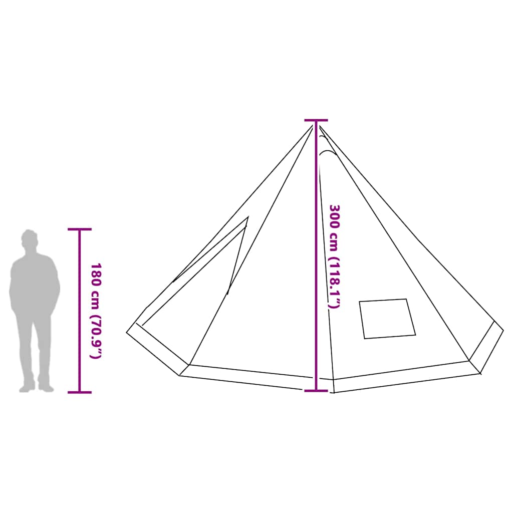 Tipi Zelt Mit Dach Mit Speicher 560 X 560 X 300 Cm Taft