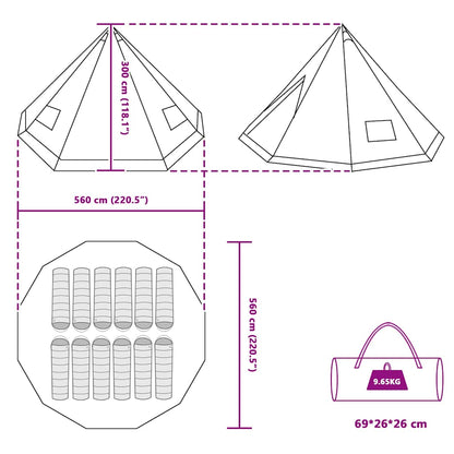 Tipi Zelt Mit Dach Mit Speicher 560 X 560 X 300 Cm Taft