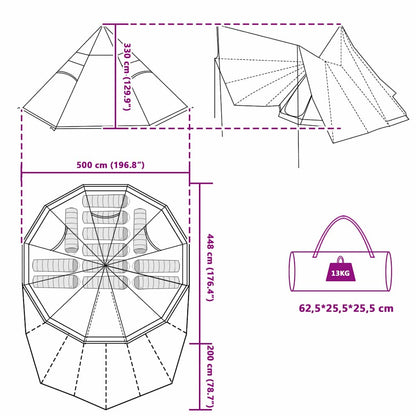 Tipi Zelt Mit Dach Mit Speicher 510 X 690 X 330 Cm Taft
