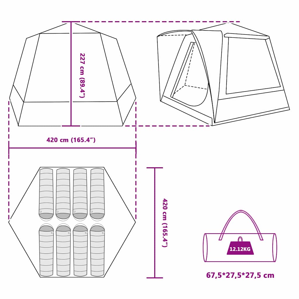 Campingzelt Hütte Mit Dach 420 X 420 X 227 Cm Polyester
