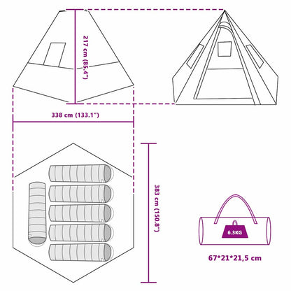 Tipi Zelt Mit Dach 383 X 338 X 217 Cm Taft