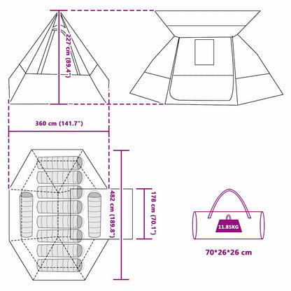 Campingzelt Mit Dach Mit Speicher 482 X 360 X 227 Cm Taft