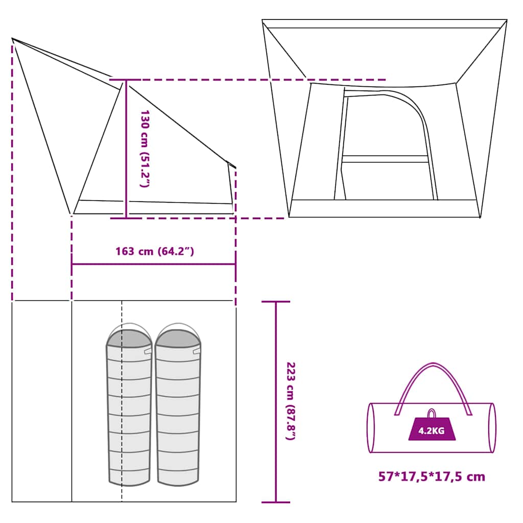 Campingzelt Mit Dach 223 X 163 X 130 Cm Taft
