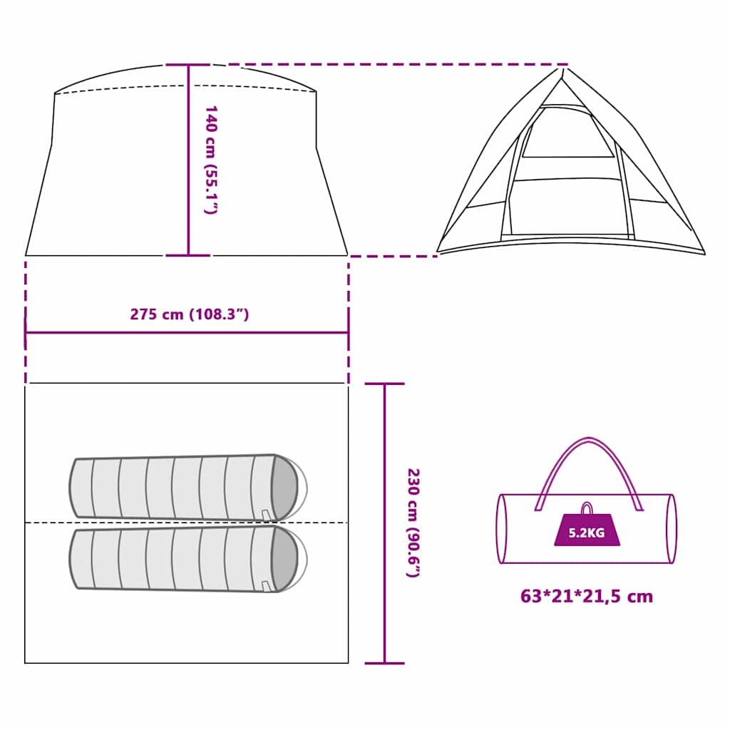 Campingzelt Mit Dach 275 X 230 X 140 Cm Taft