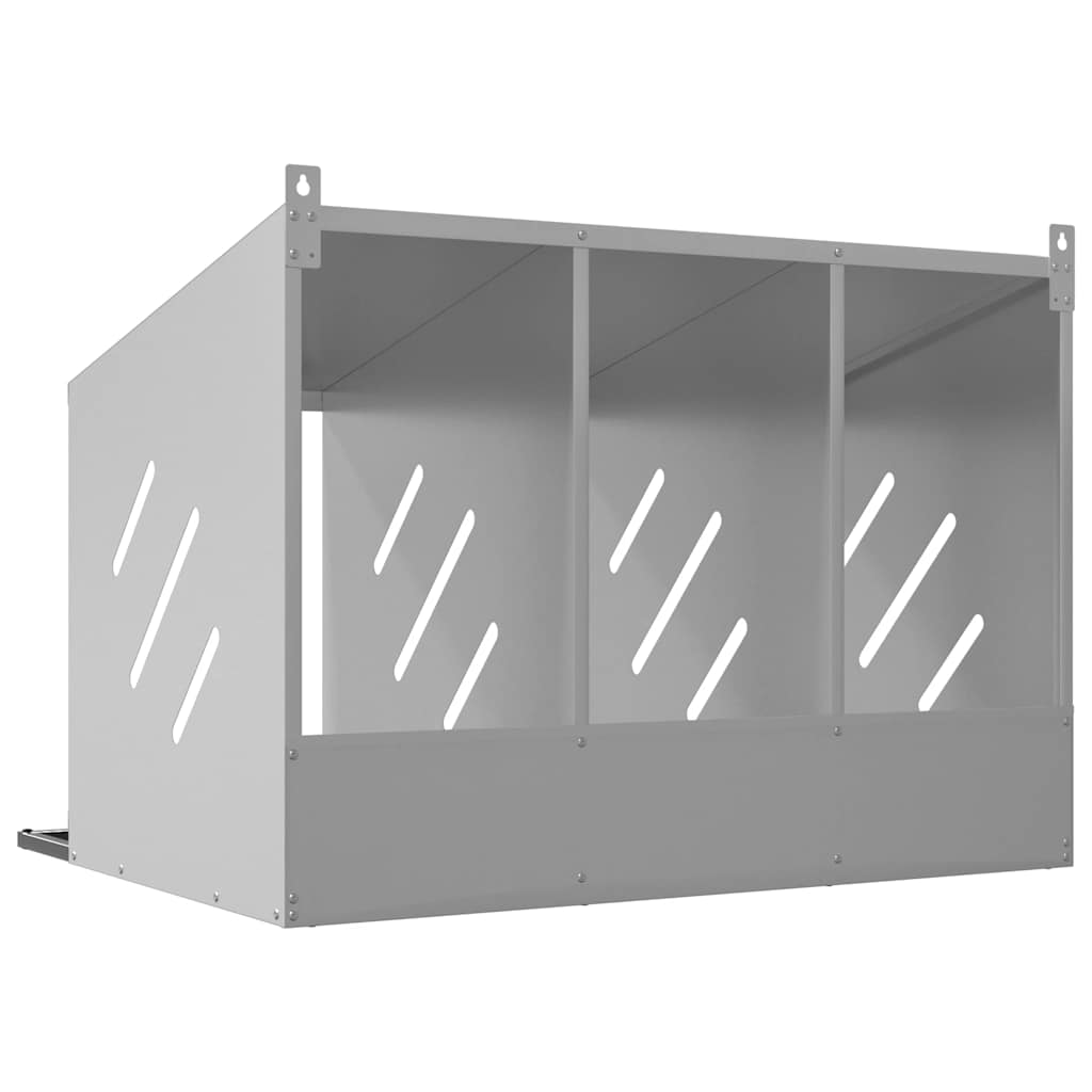 Hühner-Nistkasten Mit 3 Fächern Verzinktes Silber Metall