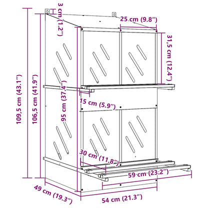 Hühner-Nistkasten Mit 4 Fächern Metall