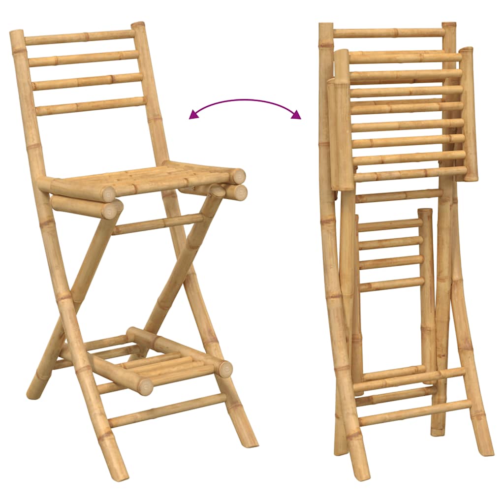 3-Tlg. Outdoor-Bar-Set Klappbar Bambus