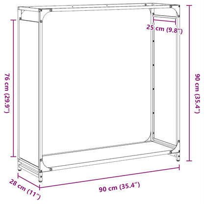 Brennholzregal 90X28X90 Cm Kaltgewalzter Stahl