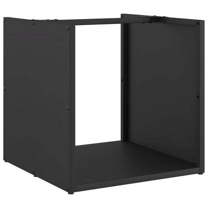 Brennholzregal Schwarz 40X40X40 Cm Kaltgewalzter Stahl