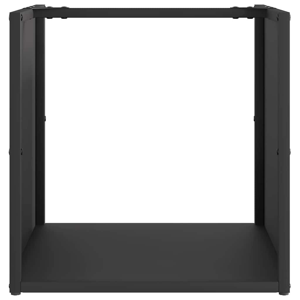 Brennholzregal Schwarz 40X40X40 Cm Kaltgewalzter Stahl