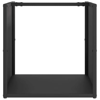 Brennholzregal Schwarz 40X40X40 Cm Kaltgewalzter Stahl