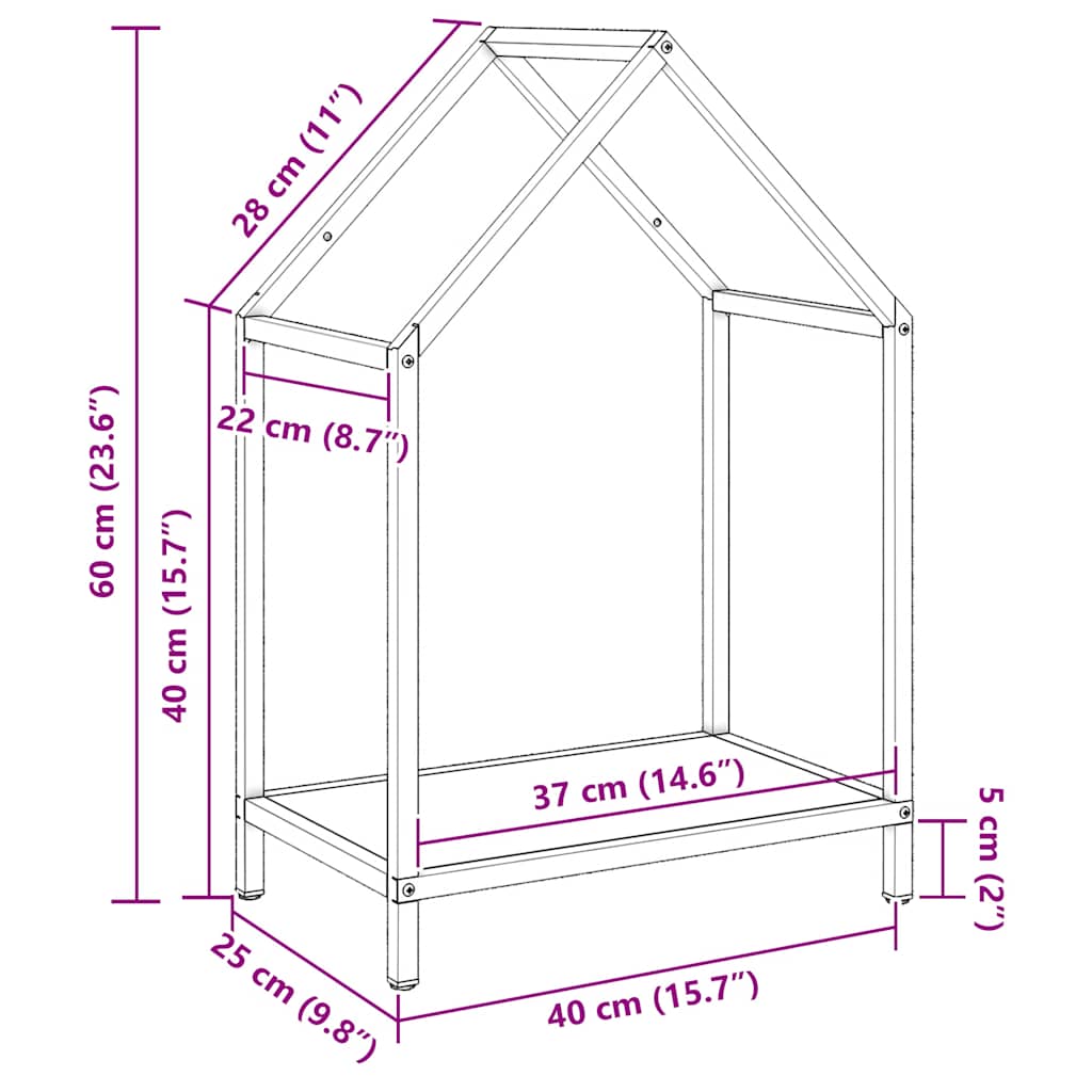Brennholzregal 40X25X60 Cm Kaltgewalzter Stahl