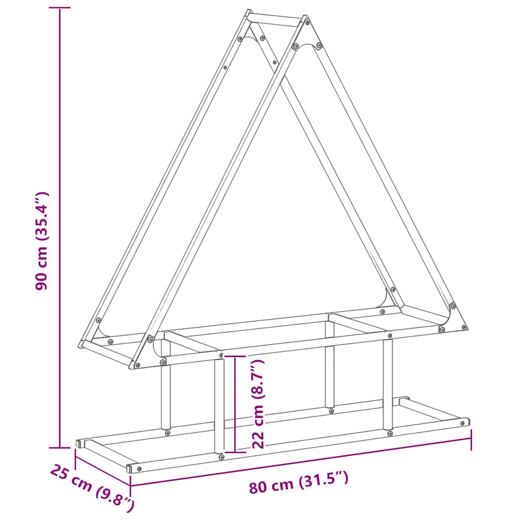 Brennholzregal 80X25X90 Cm Kaltgewalzter Stahl