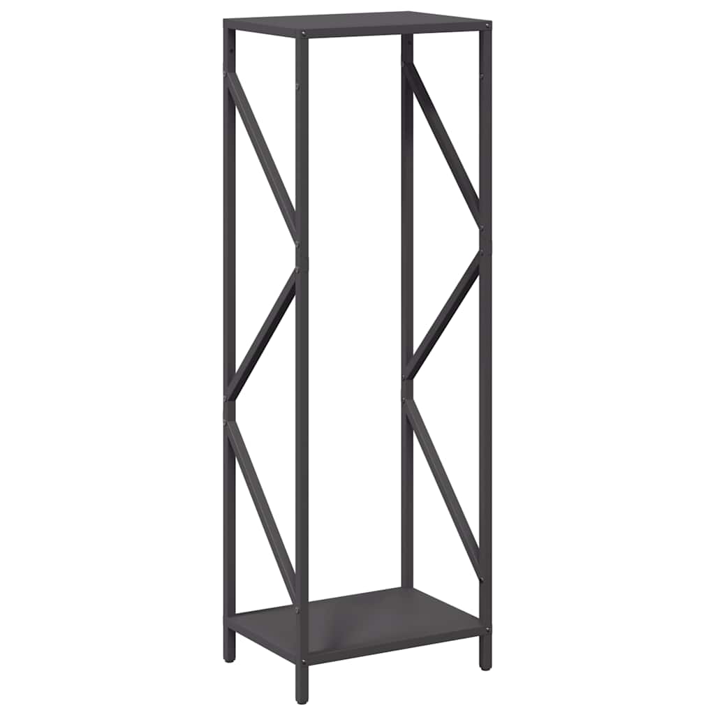 Brennholzregal Schwarz 34X25X100 Cm Kaltgewalzter Stahl Betongrau