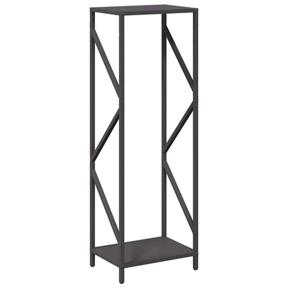 Brennholzregal Schwarz 34X25X100 Cm Kaltgewalzter Stahl Betongrau
