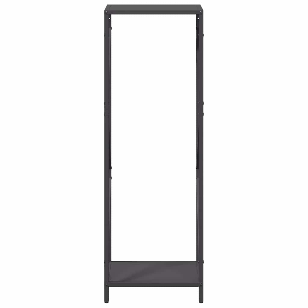 Brennholzregal Schwarz 34X25X100 Cm Kaltgewalzter Stahl Betongrau