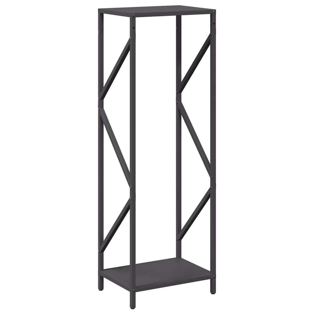 Brennholzregal Schwarz 34X25X100 Cm Kaltgewalzter Stahl Betongrau