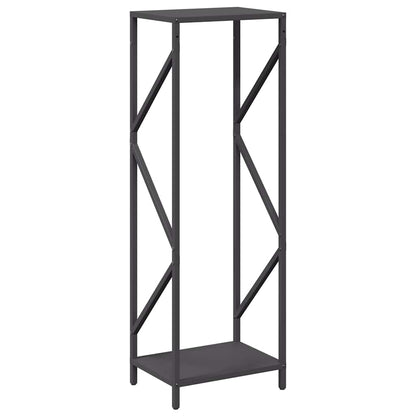 Brennholzregal Schwarz 34X25X100 Cm Kaltgewalzter Stahl Betongrau