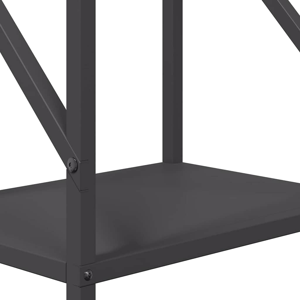 Brennholzregal Schwarz 34X25X100 Cm Kaltgewalzter Stahl Betongrau