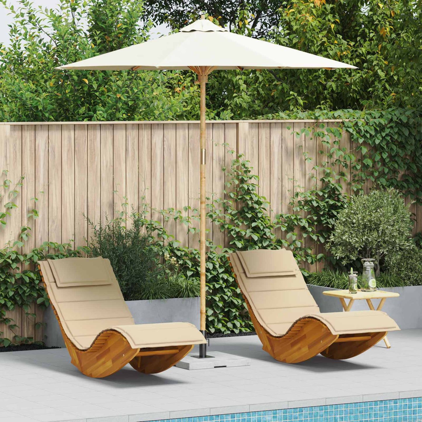 Garten-Sonnenschirm Ø 270 X 260 Cm Bambus