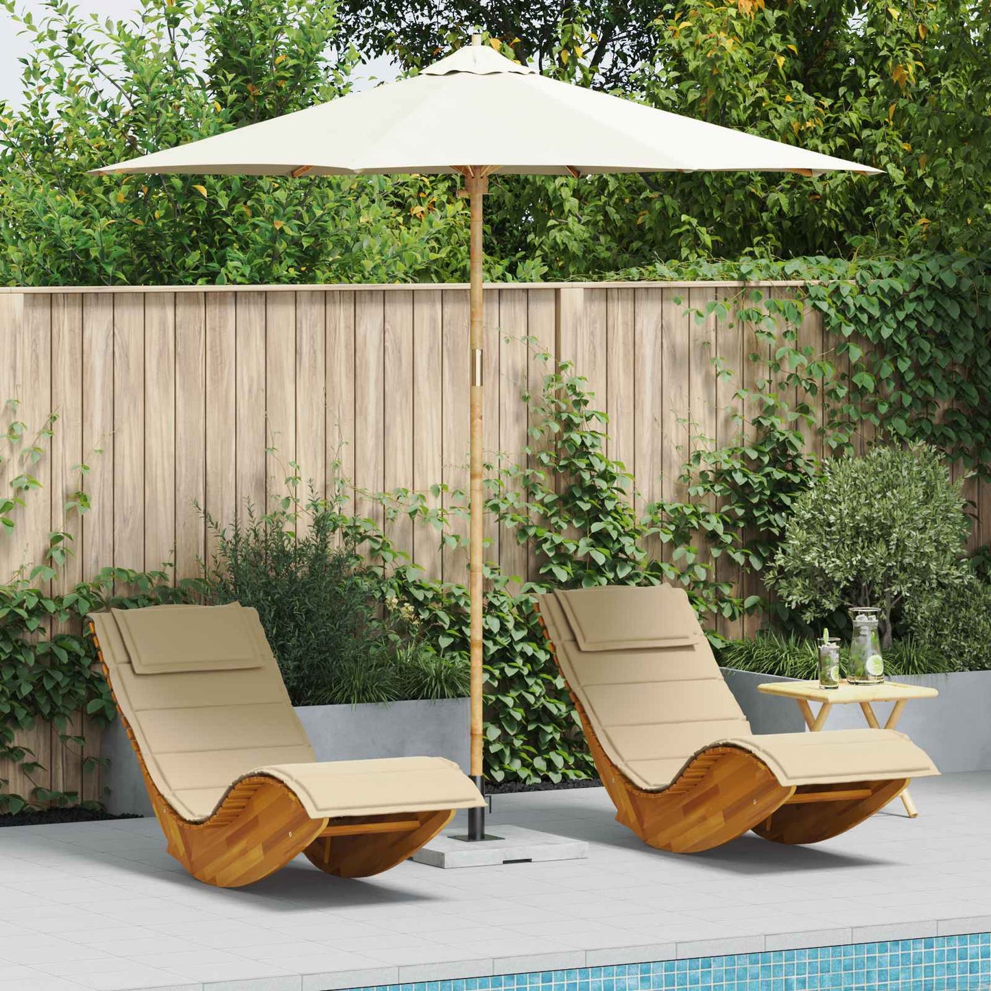 Garten-Sonnenschirm Ø 270 X 260 Cm Bambus