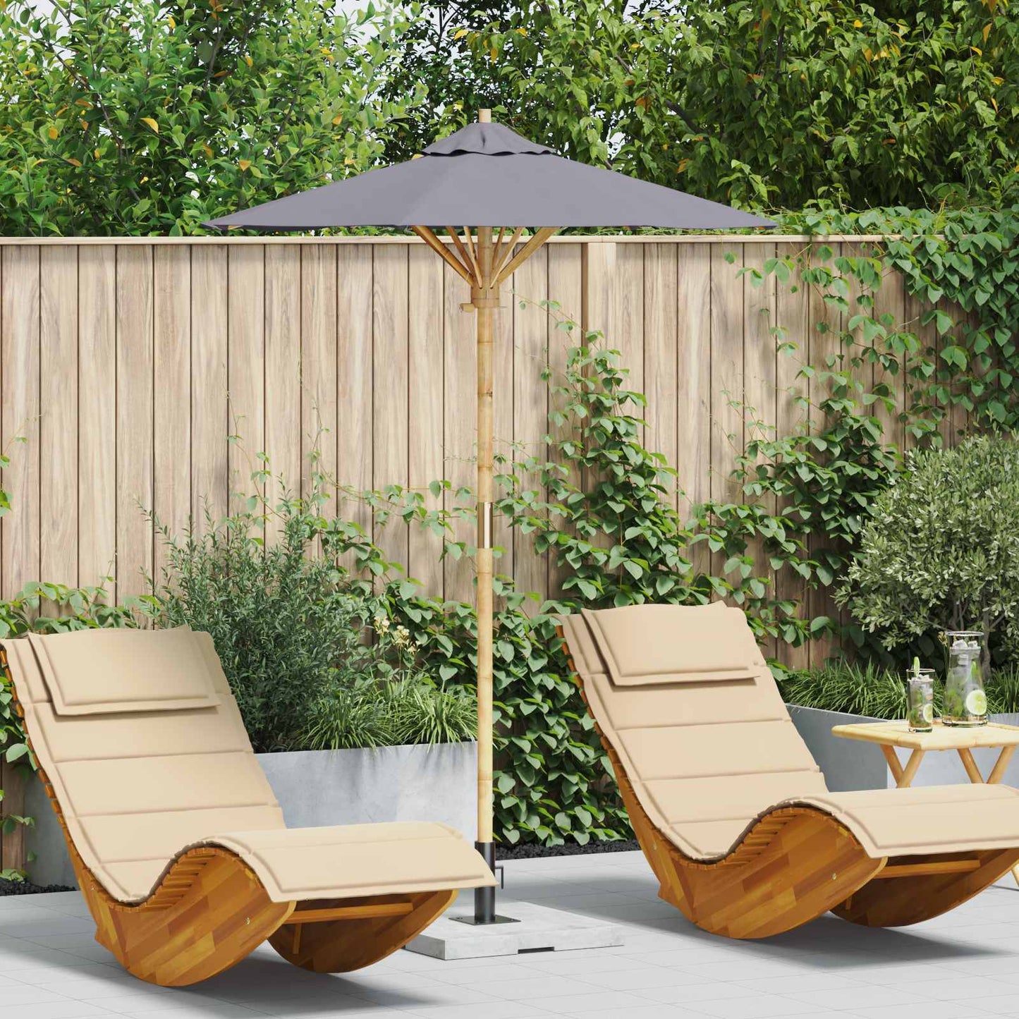 Garten-Sonnenschirm Ø 270 X 260 Cm Bambus