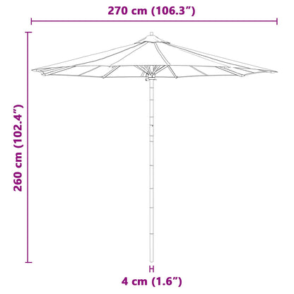 Garten-Sonnenschirm Ø 270 X 260 Cm Bambus