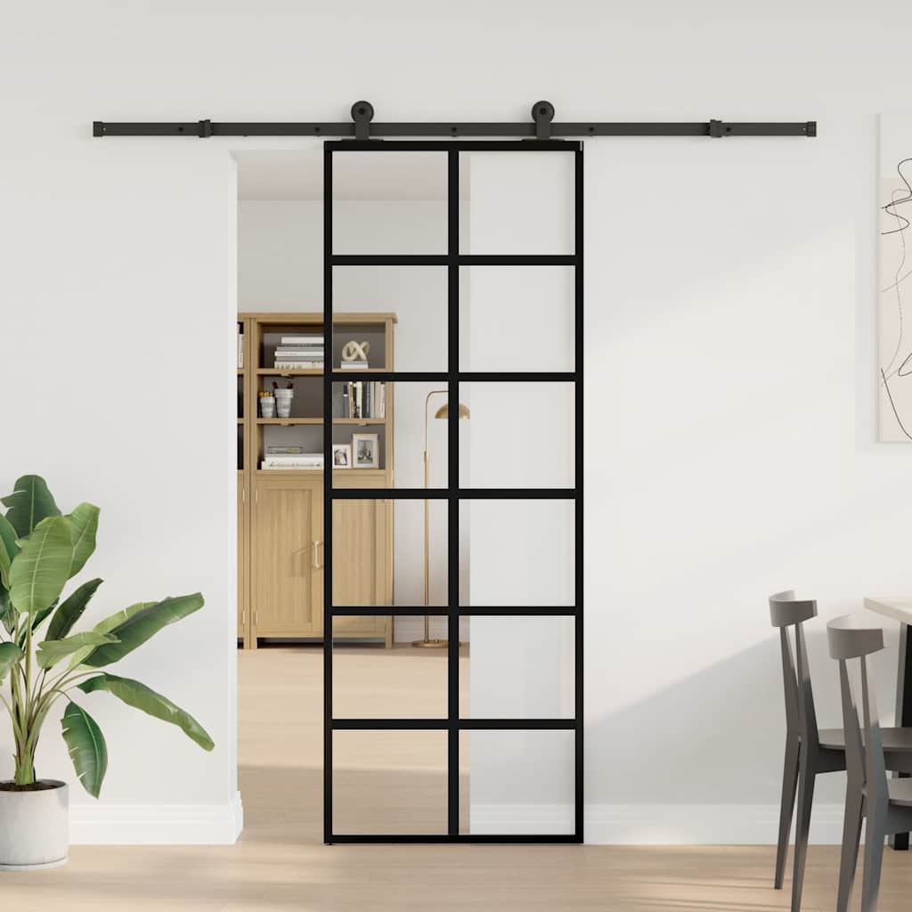 Schiebetür Mit Beschlag 76X205 Cm Esg-Glas & Aluminium