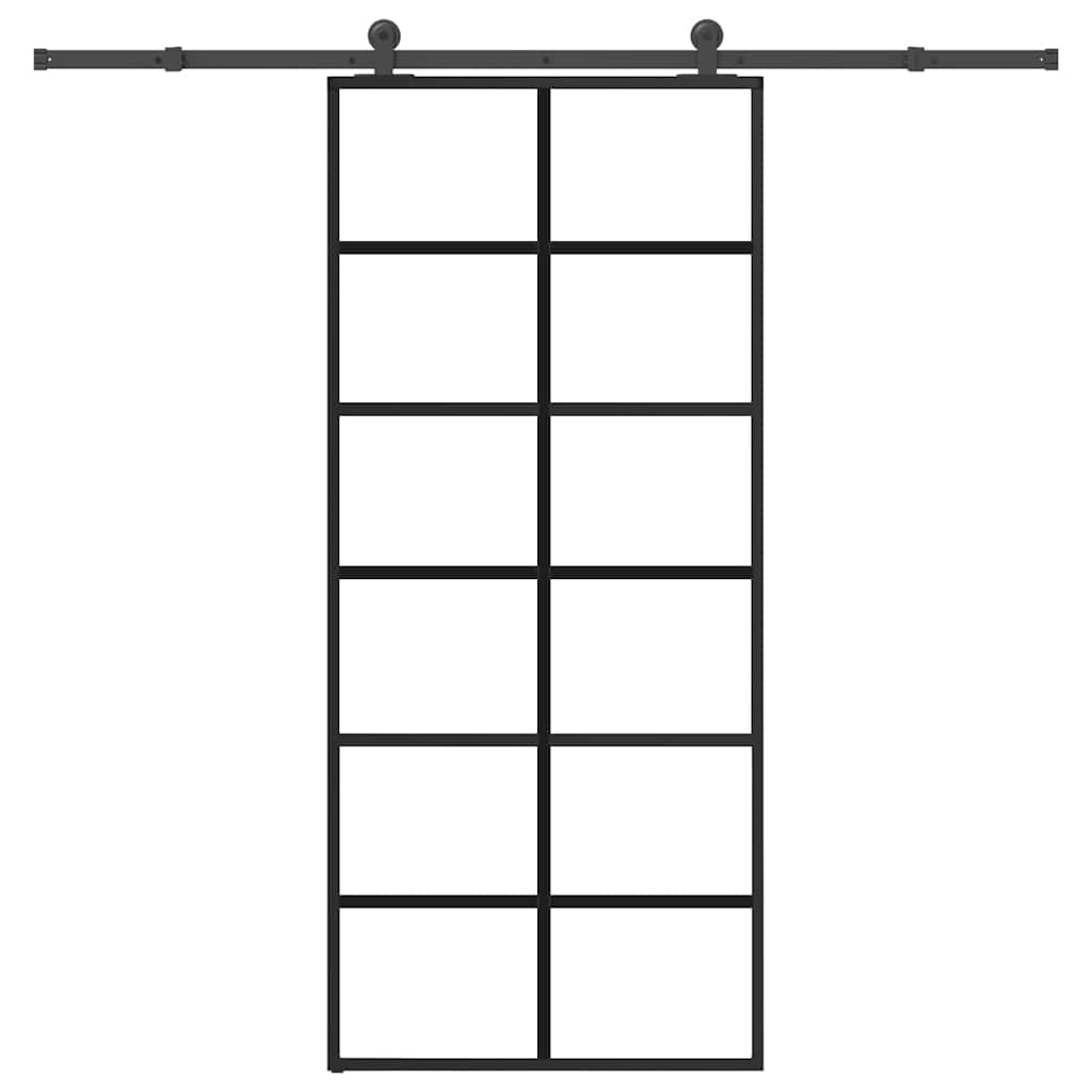 Schiebetür Mit Beschlag 90X205 Cm Esg-Glas & Aluminium
