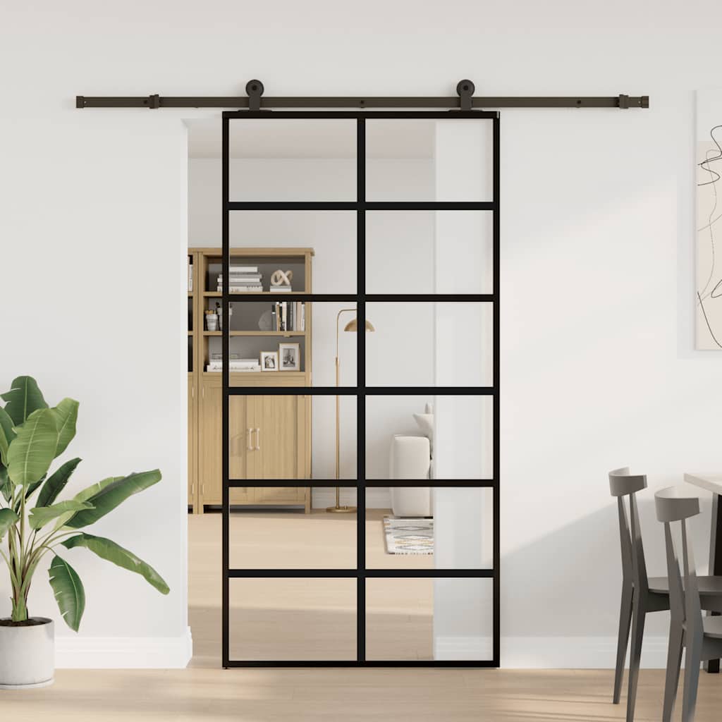 Schiebetür Mit Beschlag 102X205 Cm Esg-Glas & Aluminium