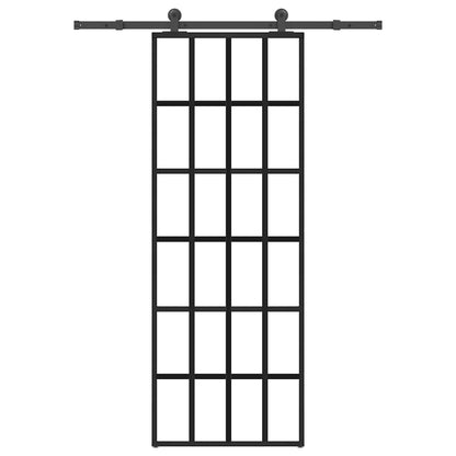 Schiebetür Mit Beschlag 76X205 Cm Esg-Glas & Aluminium
