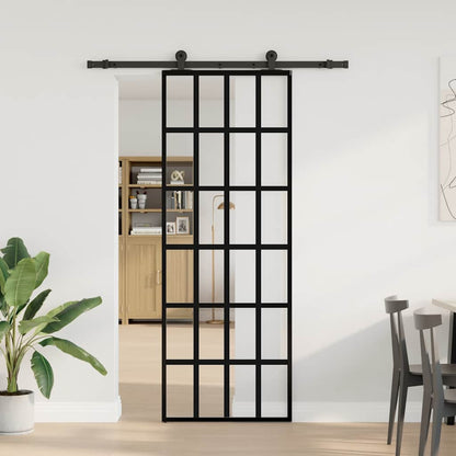 Schiebetür Mit Beschlag 76X205 Cm Esg-Glas & Aluminium