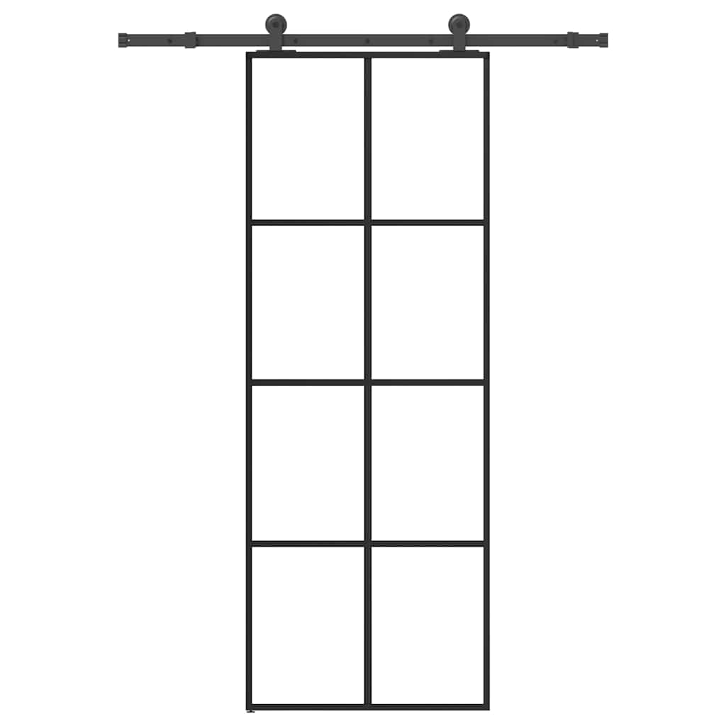 Schiebetür Mit Beschlag 76X205 Cm Esg-Glas & Aluminium