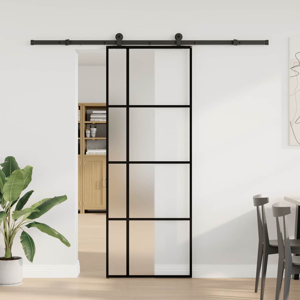 Schiebetür Mit Beschlag 76X205 Cm Esg-Glas & Aluminium