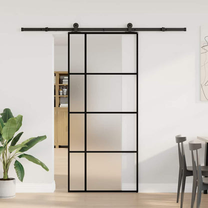 Schiebetür Mit Beschlag 90X205 Cm Esg-Glas & Aluminium