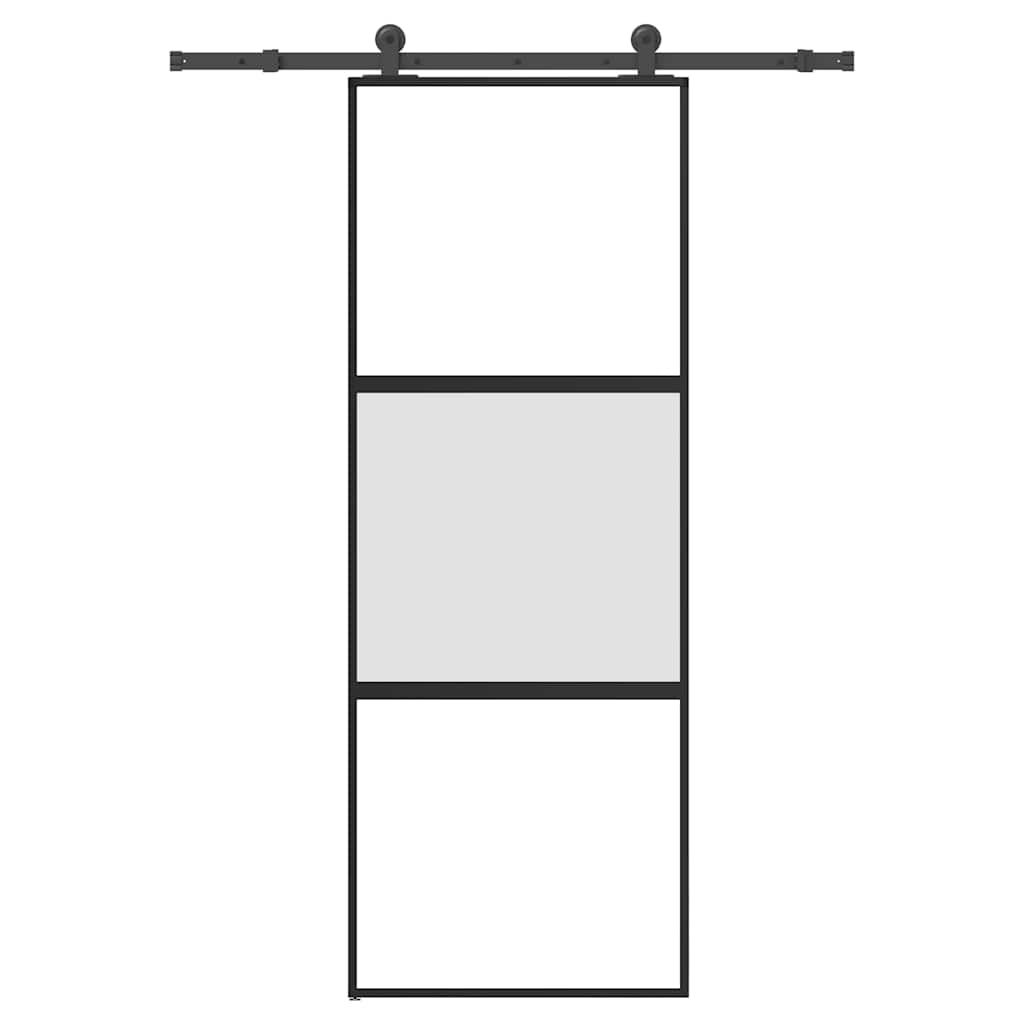Schiebetür Mit Beschlag 76X205 Cm Hartglas & Aluminium