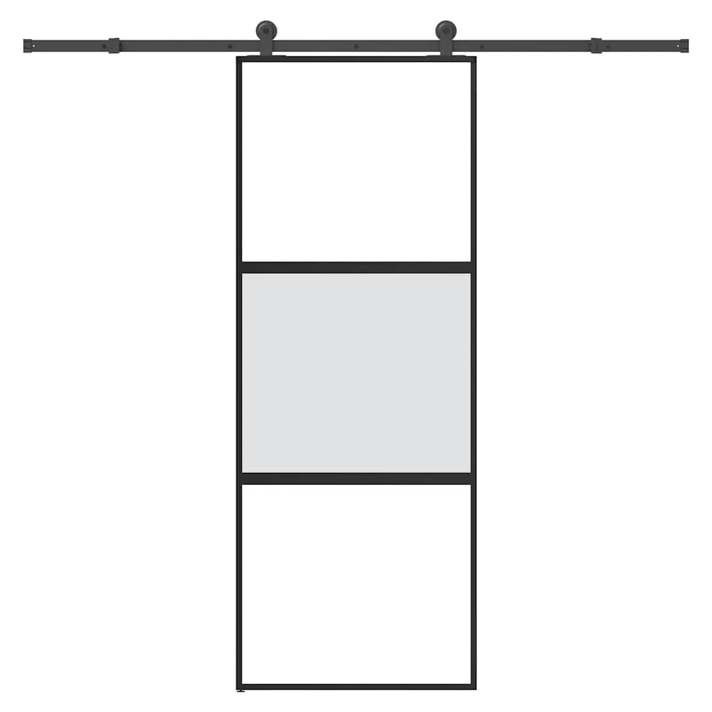 Schiebetür Mit Beschlag 76X205 Cm Hartglas & Aluminium