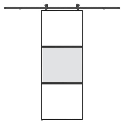 Schiebetür Mit Beschlag 76X205 Cm Hartglas & Aluminium