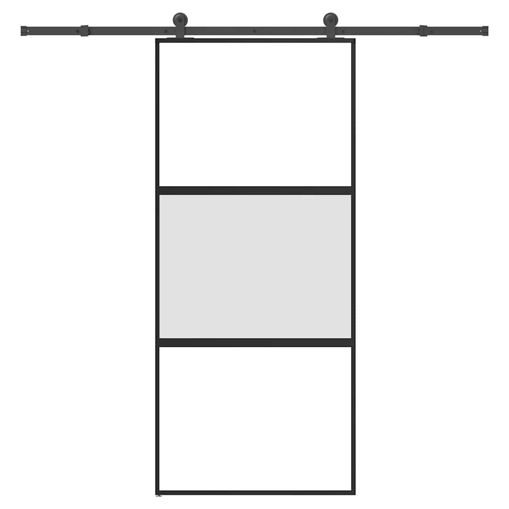 Schiebetür Mit Beschlag 90X205 Cm Hartglas & Aluminium