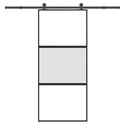 Schiebetür Mit Beschlag 90X205 Cm Hartglas & Aluminium