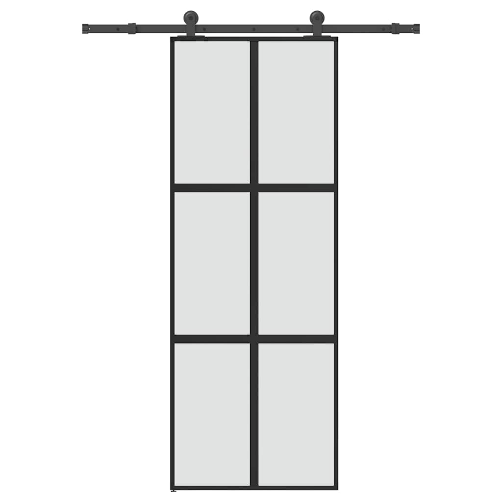 Schiebetür Mit Beschlag 76X205 Cm Hartglas & Aluminium
