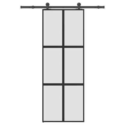 Schiebetür Mit Beschlag 76X205 Cm Hartglas & Aluminium