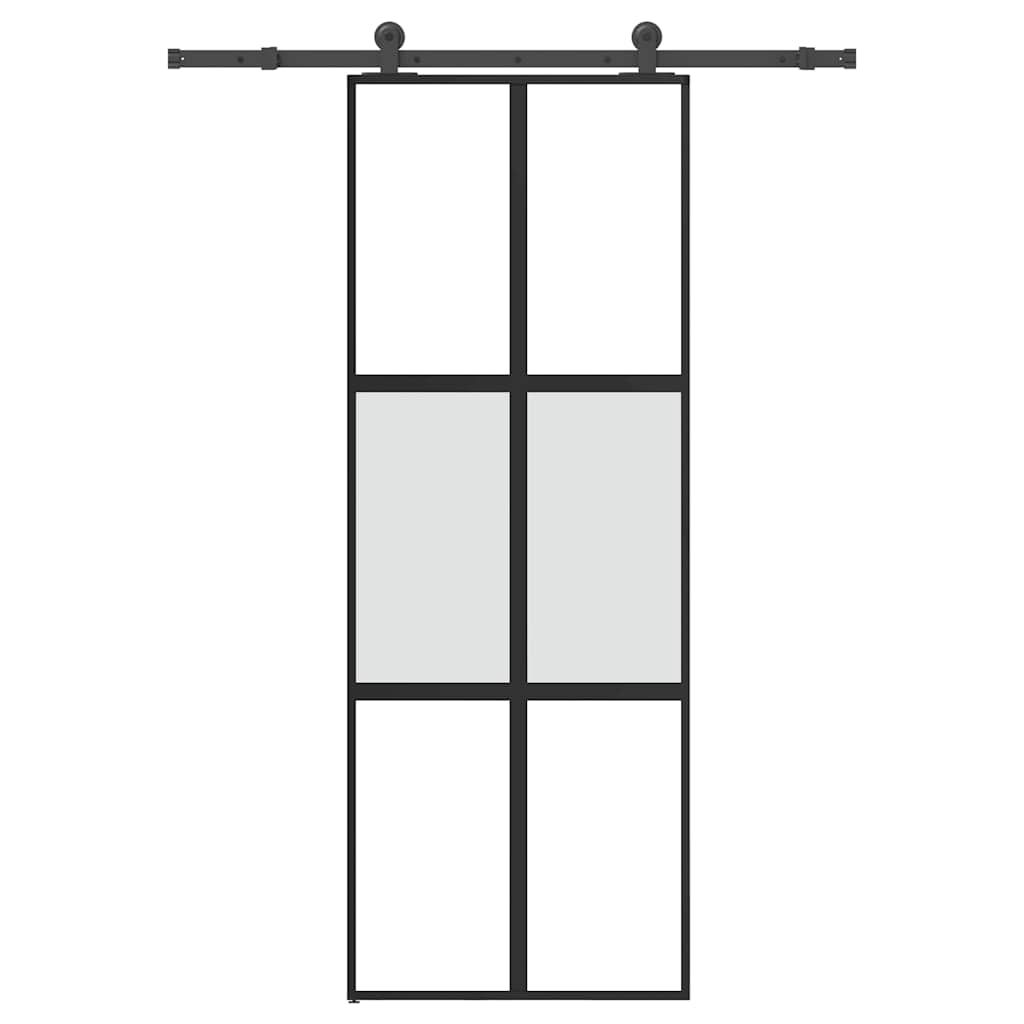 Schiebetür Mit Beschlag 76X205 Cm Hartglas & Aluminium