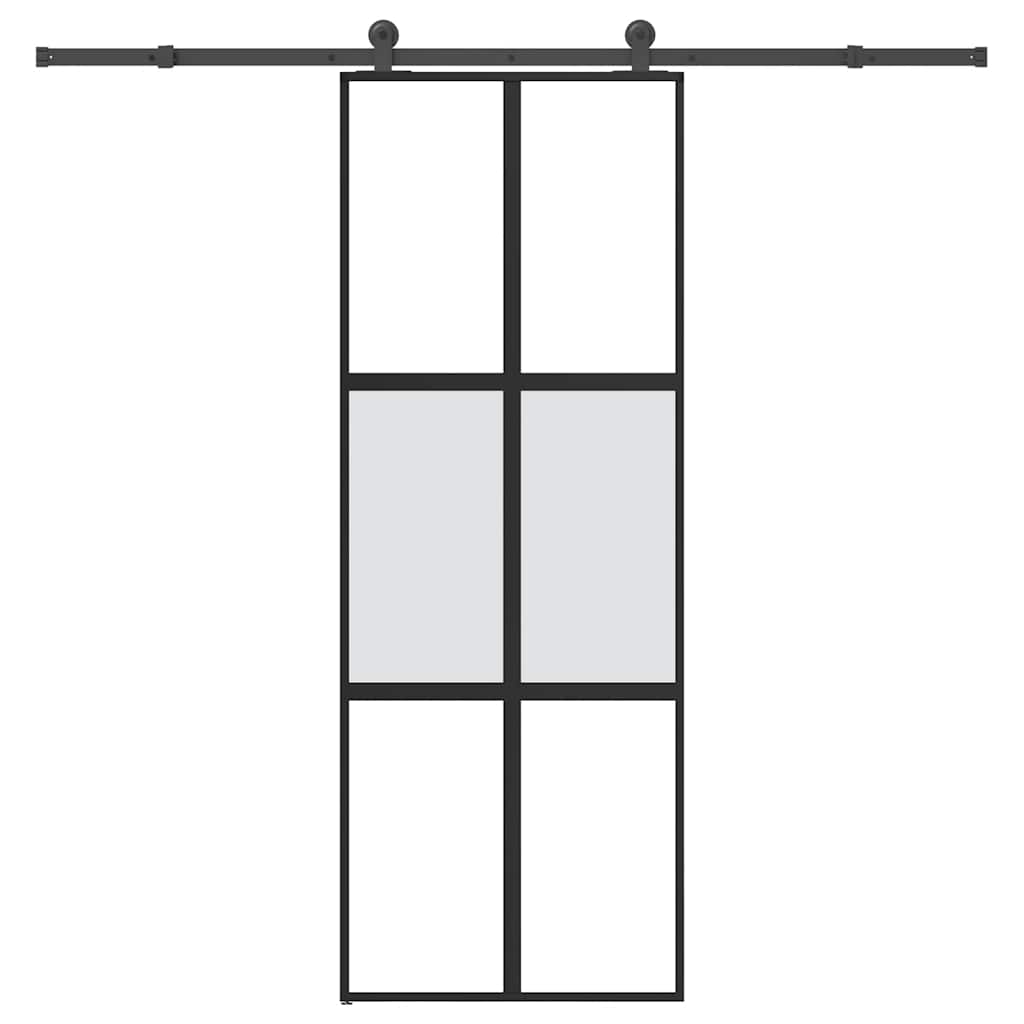 Schiebetür Mit Beschlag 76X205 Cm Hartglas & Aluminium