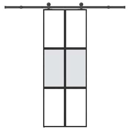 Schiebetür Mit Beschlag 76X205 Cm Hartglas & Aluminium
